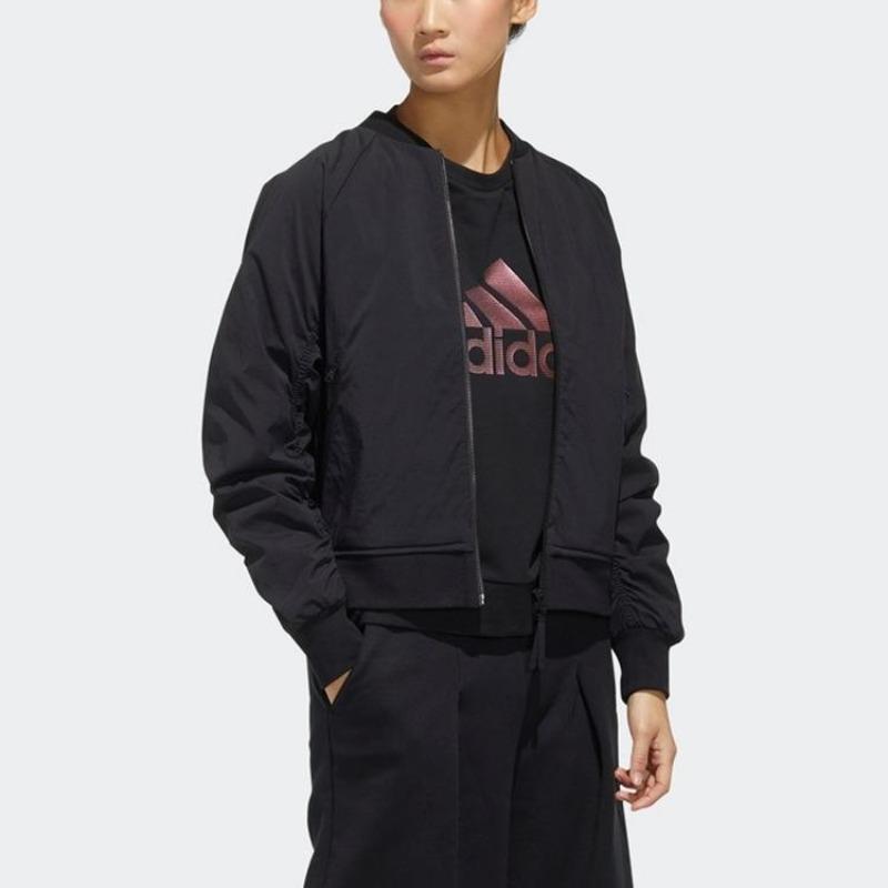 adidas Спортивная повседневная верхняя одежда для женщин, черная куртка-бомбер, стиль performance, FU6230