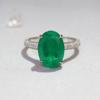 100 %S925 Sterling Silver Green Emerald Ring For Women Fine Wedding Bands Sapphire Gemstone Jewelry Natural Topaz Rings Box