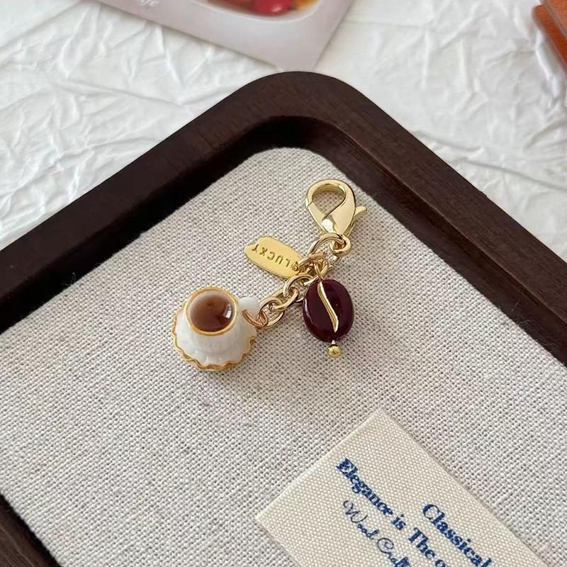 Творческий уникальный пончик хлеб кофе телефон брелок ремешок кулон шнурок имитация еды игрушки брелок сумка аксессуары подарок