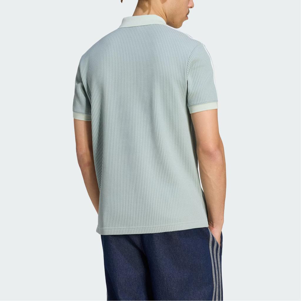 adidas Мужская свободная футболка-поло Originals с вафельной текстурой и спортивной полоской KX1231