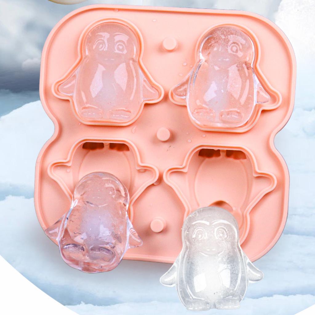 Инструмент для приготовления льда в виде пингвина с 4 отверстиями, цветной шоколадной сырной палочкой в виде животного, силиконовая форма для украшения торта на день рождения