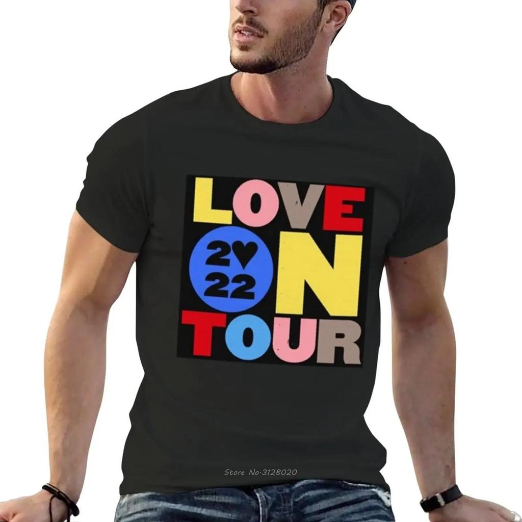 Футболка Love On Tour 2022 Летняя Мужская Одежда Футболки Летняя Мода Хлопковая Футболка Оверсайз Фитнес Футболка С Круглым Вырезом Повседневные Топы