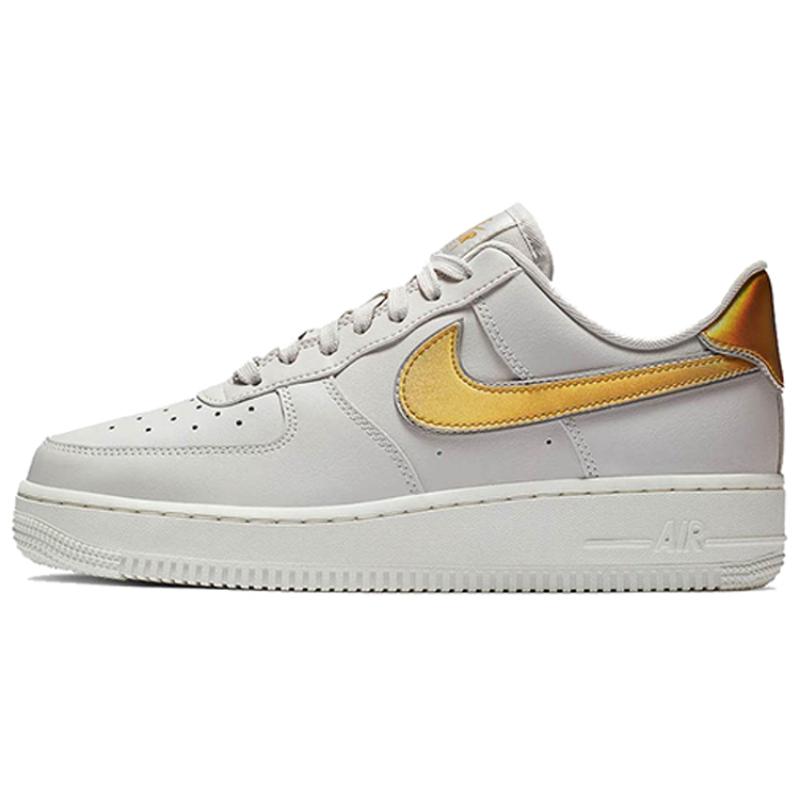 Nike Air Force 1 Low Metallic Platinum Metallic Gold Women's Sneakers AR0642-001