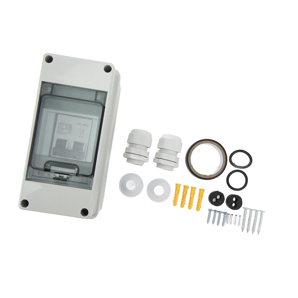 DC Miniature Circuit Breaker 2P 25A IP65 Pa66 Housing Circuit Breaker for Solar Off Grid System 1000V