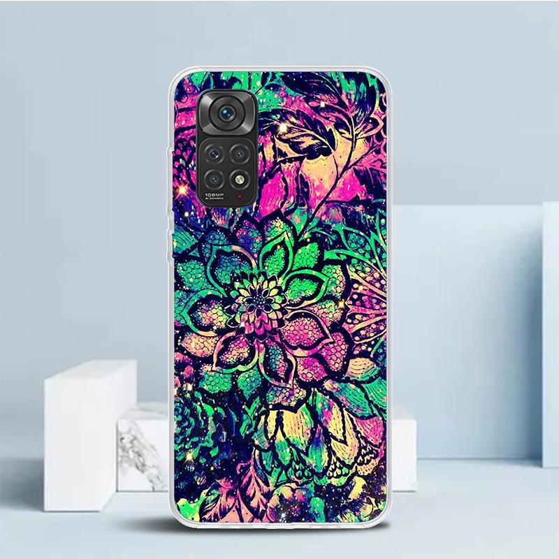 Чехол для телефона Мандала Подсолнух Мандала Для Xiaomi Redmi Note 15 14 14S 13 12S 12 Pro Plus 11S 11 11T 11E 10S 10 + Мягкий ТПУ Задняя крышка