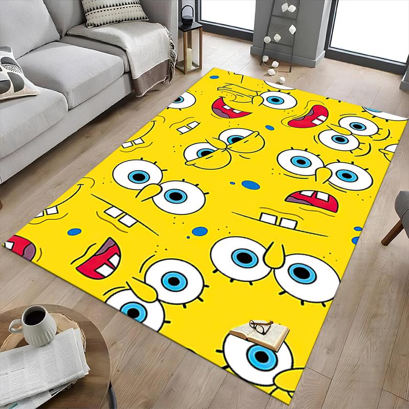 1pc Spongebob Squarepants Carpet for Playroom Bedroom Living Room Sofa Home Decor,kids Game Area Rug Non-slip Floor Mat Y7295