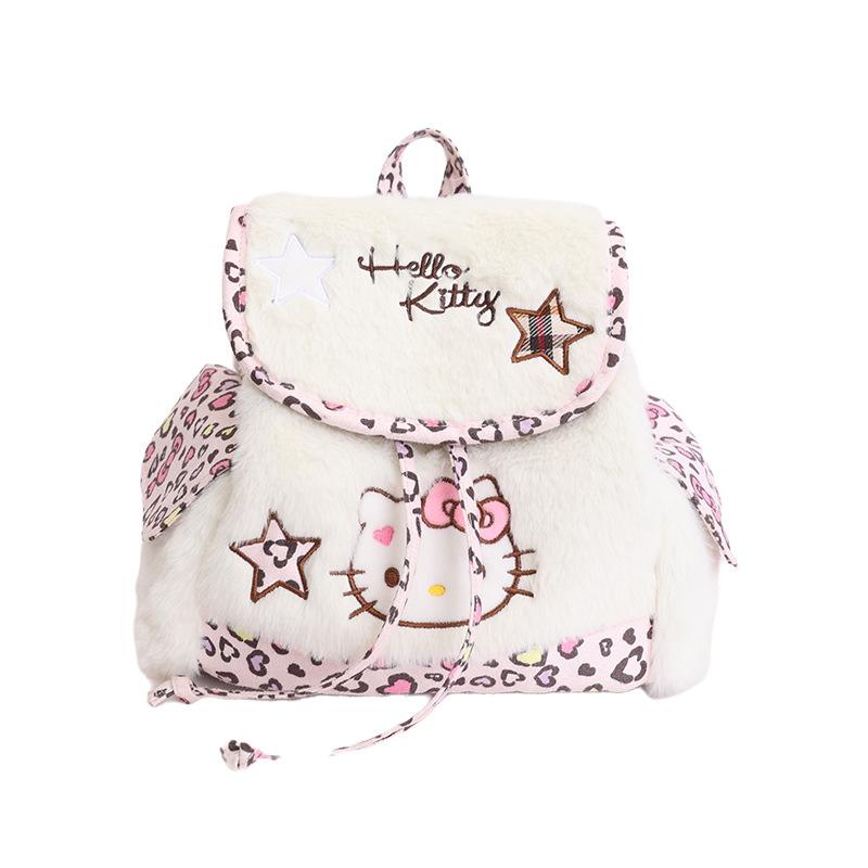 Children'S Backpack Cartoon Cute Kitten Boys And Girls Backpack Autumn And Winter Plush Baby Schoolbag