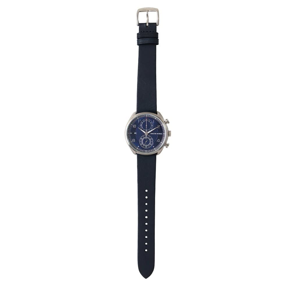 MASTER WORKS Quattro 002 Made in Quartz Leather Navy Blue MW07SN-EDNVG8 Men's Watch, Japan, Movement, 41mm, Strap, Chronograph,
