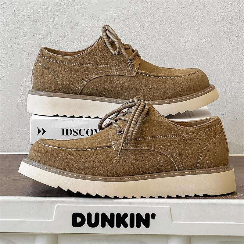 Fashion Handmade Suede Leather Men Boots Fashion Designer Shoes Man Leather Ankle Boots Men Walking Shoe Breathable Hombres Botas