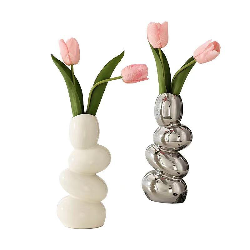 Роскошная ваза-галька декор Минималистичный цветочный горшок для гостиной ТВ-тумба Настольное украшение