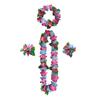 Party Hawaiian Garland 12-color Petal Necklace, Bracelet, Four-piece Set, Holiday Event Dress-up Accessories