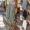 Spring and Summer Casual Wide-leg Cotton and Linen Loose Feet Pants Beach Pants Women