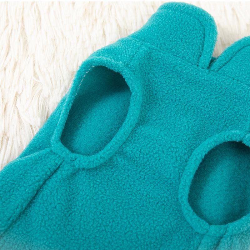 Thick Polar Fleece Dog Sweatshirt with Leash Attachment - Universal Pet Clothing for Autumn and Winter