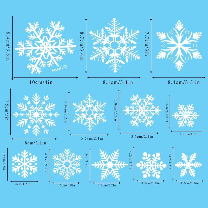 Christmas Window Static Stickers 2/4 Sheet Removable Cartoon Santa Reindeer Snowflake for Xmas Family Party Decoration