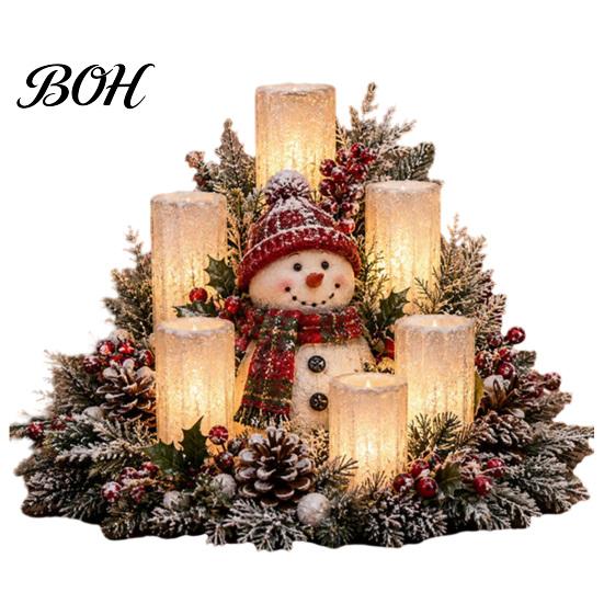 Gifts for Holiday Gatherings Christmas Lighted Centerpiece, Atmospheric Ornament with Warm Glow, USB Home Decor Powered Plastic Crafts Tabletop