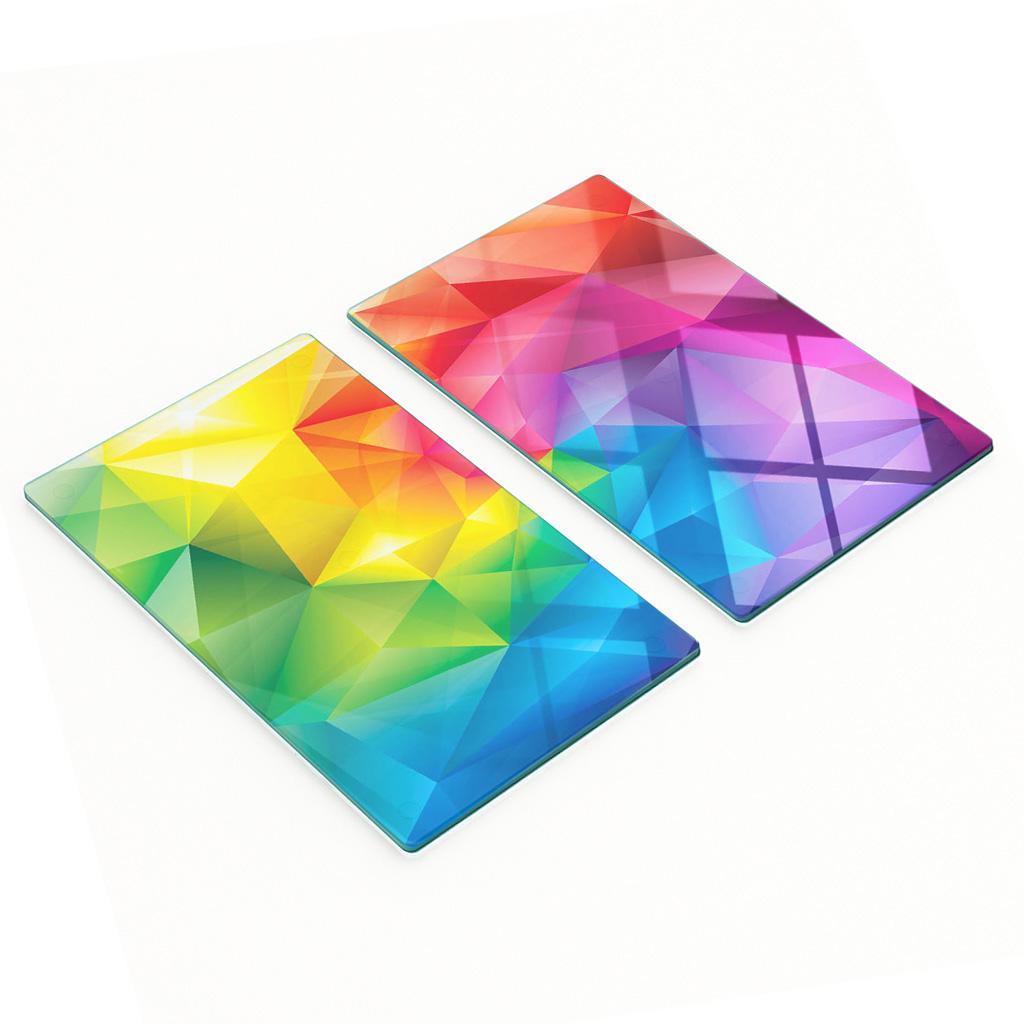 Decorative Glass Chopping and Serving Boards Abstract 2x30x52 cm