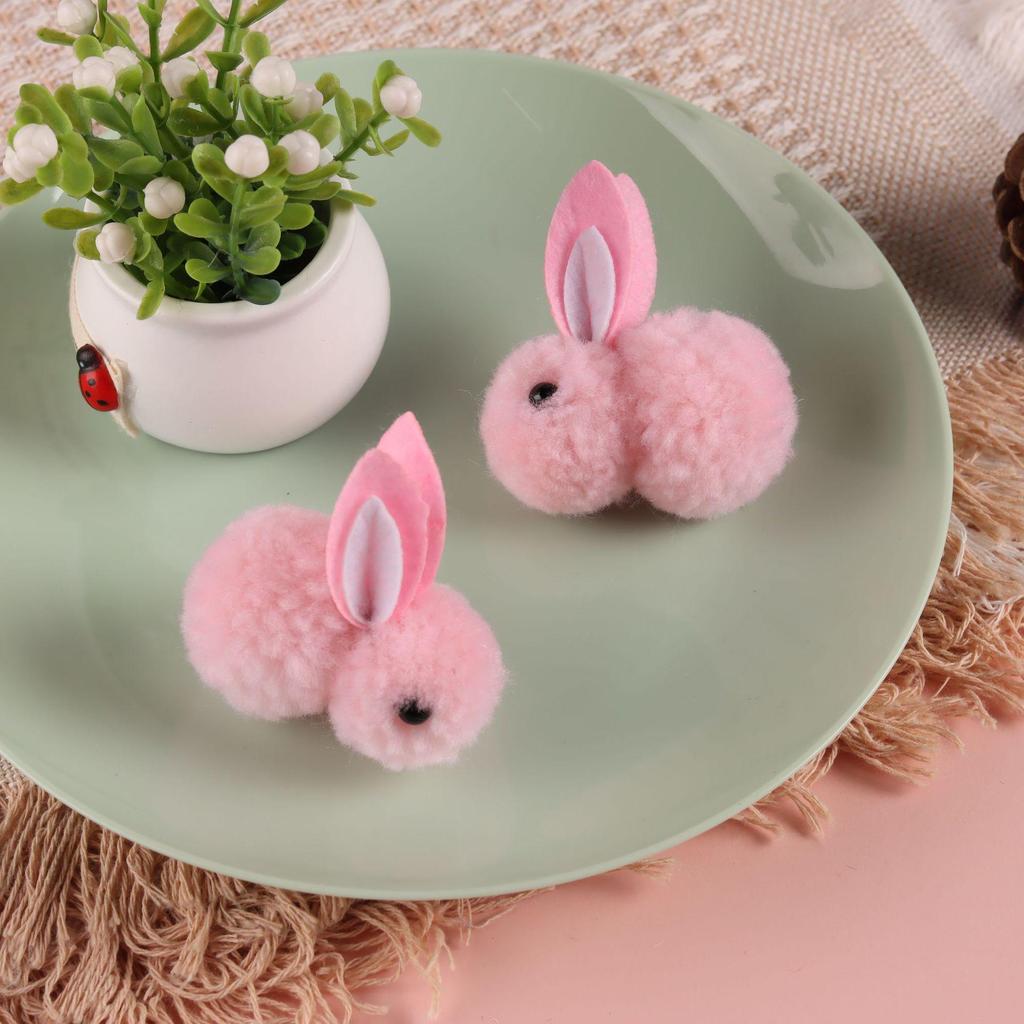 Large Cartoon Rabbit Pompom Hair Clip & Scarf Pin - DIY Creative Accessory for Bags & Clothing