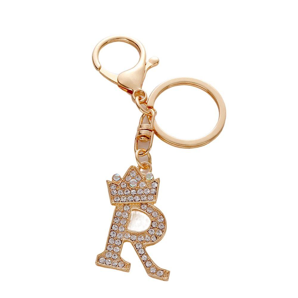 Автомобильный брелок с английским алфавитом, брелок для ключей с 26 буквами, брелок с 26 буквами, брелок с буквой Корона