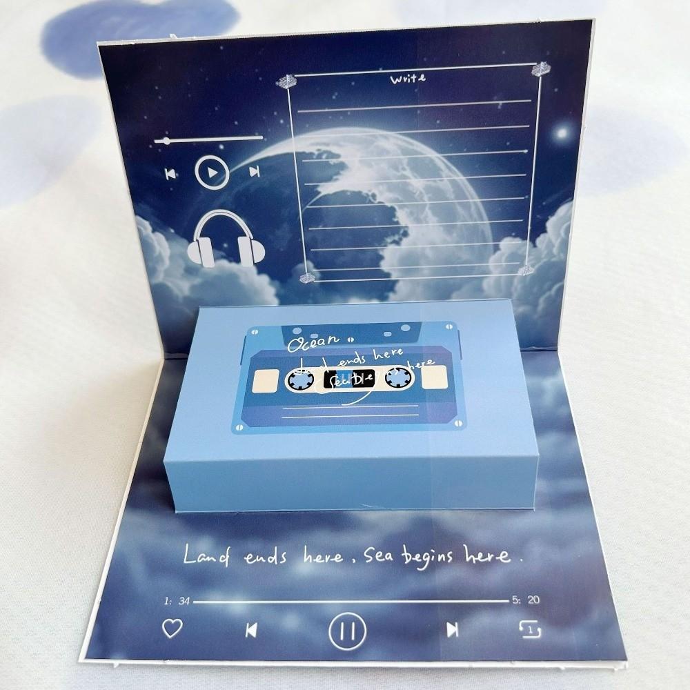 Magnetic Recorder Greetings Card Button Batteries Phonograph Blessing Card Valentine's Day
