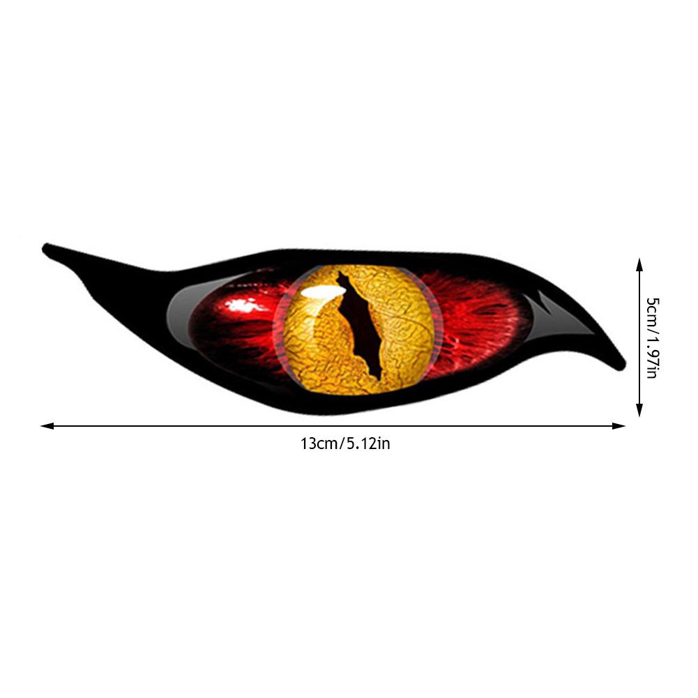 2 шт 13 см x 9,5 см для злых желтых глаз RV мотоцикл автомобиль наклейки окклюзия царапины водонепроницаемый лобовое стекло фургон аниме наклейка