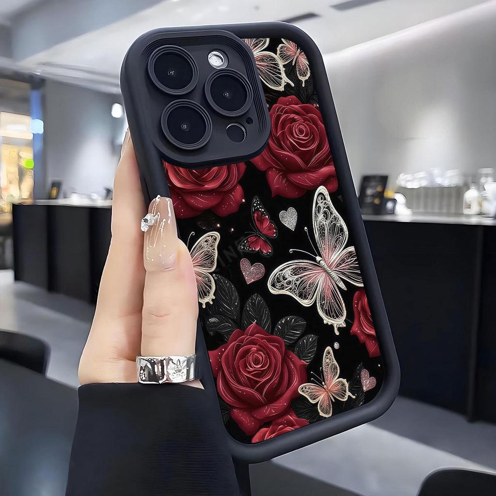 Red Rose Groove Phone Case for iPhone 14/15/16/17 Pro Max