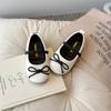Girls Leather Shoes for Party Wedding Kids Flats Moccasins Shoes with Bow-knot Round Toe Soft Sole Children Princess Shoes