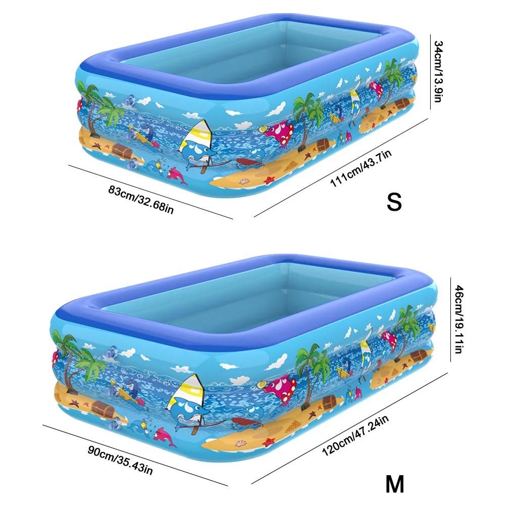 110-120CM Inflatable Swimming Pool Indoor Outdoor PVC Swimming Pool Cartoon Thickening Swimming Pool for Toddler Kids Pool
