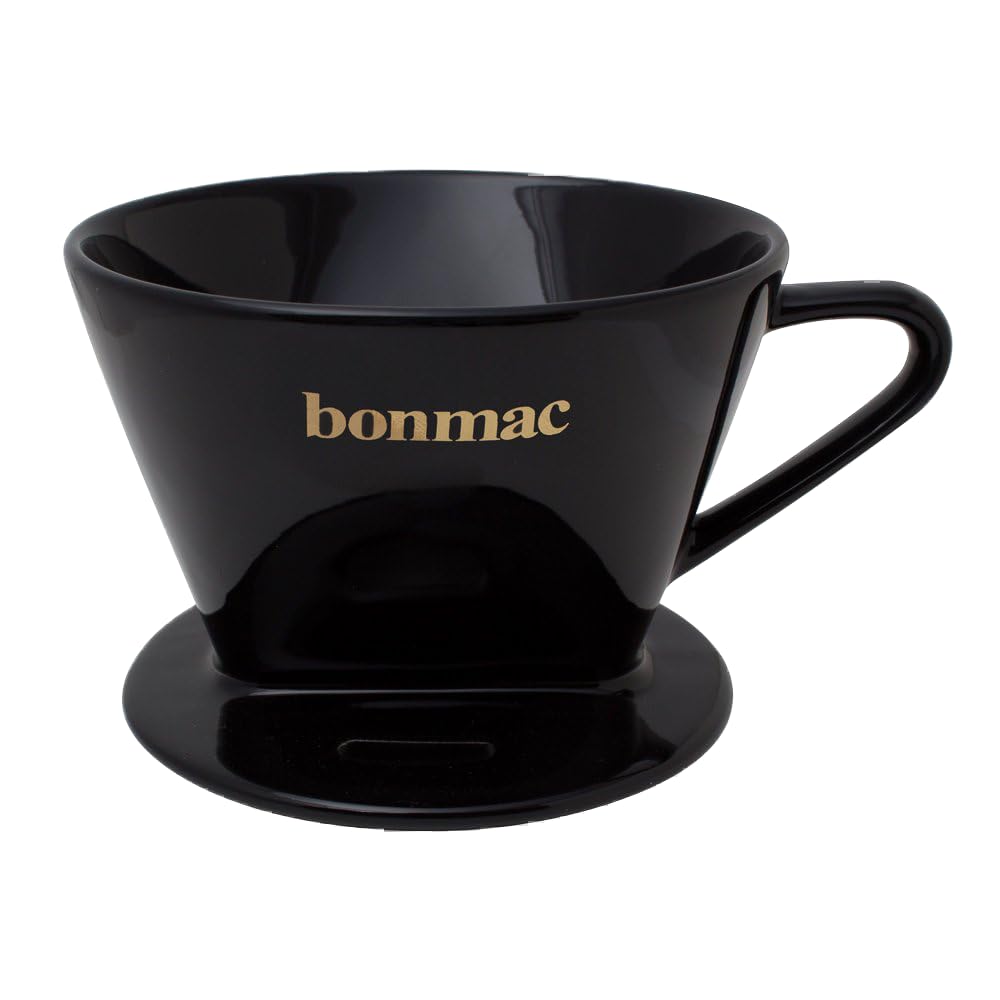 Кофеварка BONMAC CD-2B с мерной ложкой MS-8W Черная на 2-4 чашки Керамическая для пуровера Сделано в Японии 135 мм Кухонная утварь для заваривания