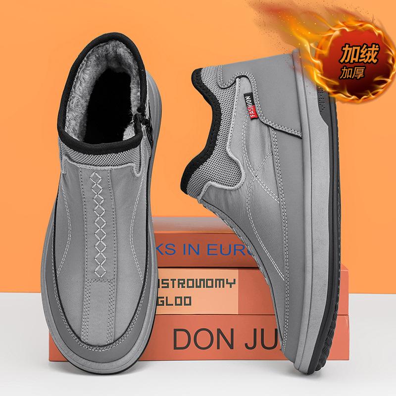 Зимние мужские ботинки из утепленного бархата, новые зимние мужские ботинки из хлопка с меховой отделкой, большие хлопковые ботинки Northeast