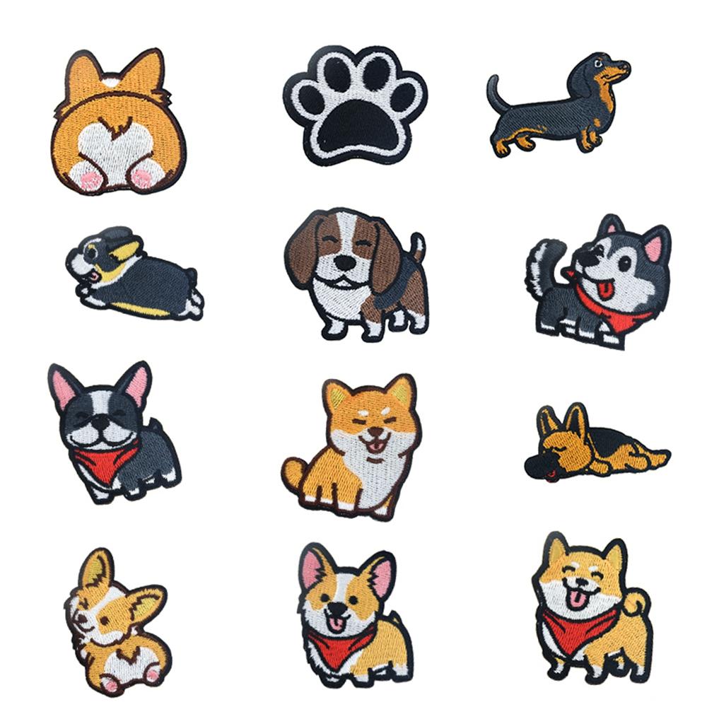 for Clothes Iron On Badges Clothes Embroidery Dog Pattern Appliques Patches Sewing Fabric