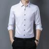 New Long-sleeved Shirt Male Middle-aged Business Slim Non-iron Professional Workwear Japanese Solid Colour Men's White Shirt