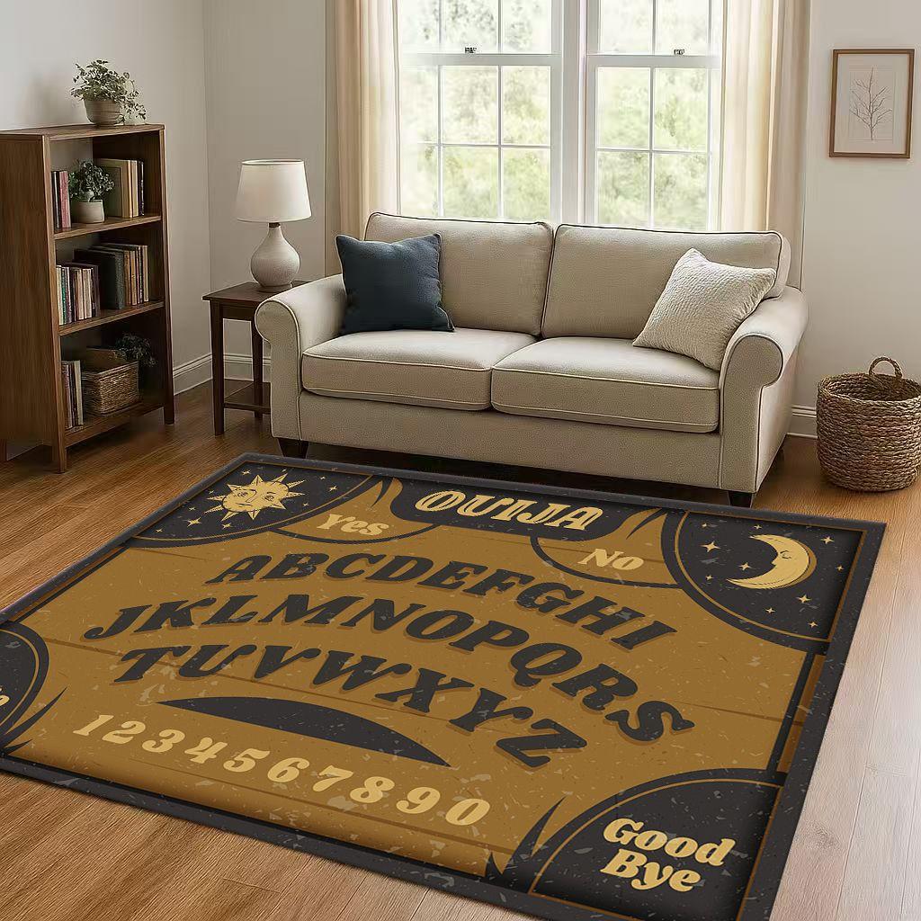 HD Retro Witch Spirit Ouija Board Art Living Room Non-Slip Area Rug Carpet for Bedroom Kids Playroom Sofa,Home Decor Doormat