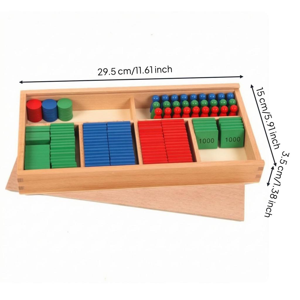 Place Value Blocks Tactile Math Toy with Tray Colorful for Homeschool, Classroom