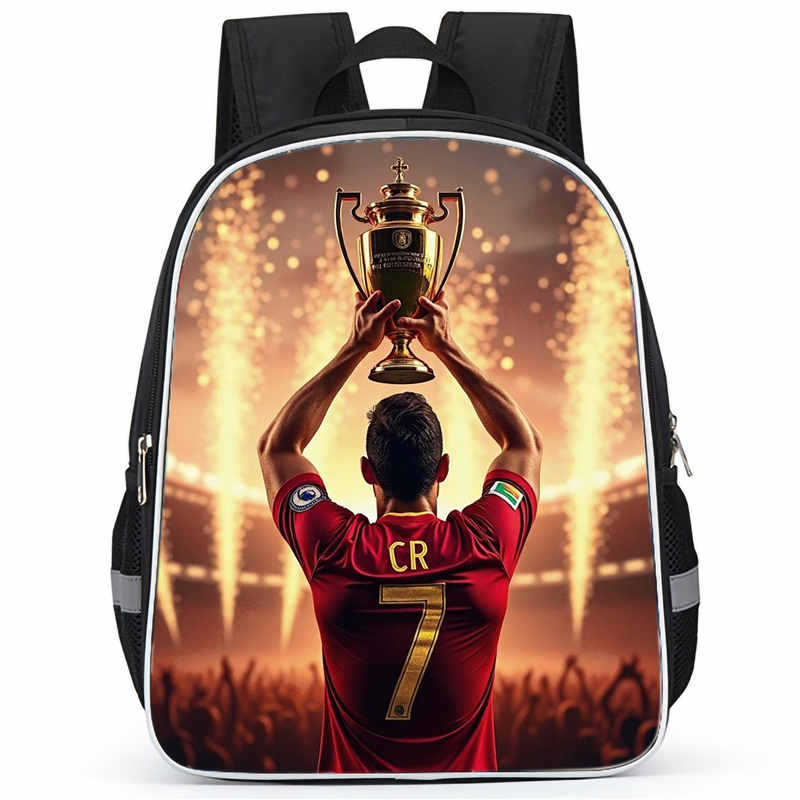 Рюкзак Cr7 Печать Высокой Четкости Большая Вместимость Многофункциональный Молния Oxford Защита Спины Легкий Рюкзак