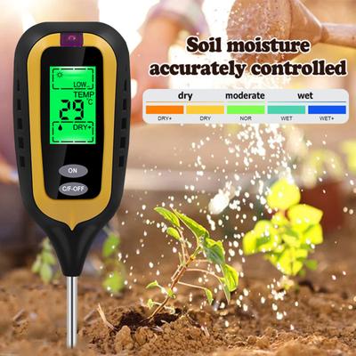 1 компл. тестер почвы, высокоточный цифровой дисплей 4 в 1, тестер температуры почвы, влажности, освещенности, PH для домашнего использования