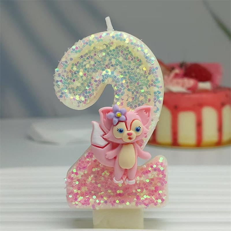 Exquisite Cute Cartoon Linnabelle Digital Candle Birthday Cake Atmosphere Birthday Decoration Candle Styles