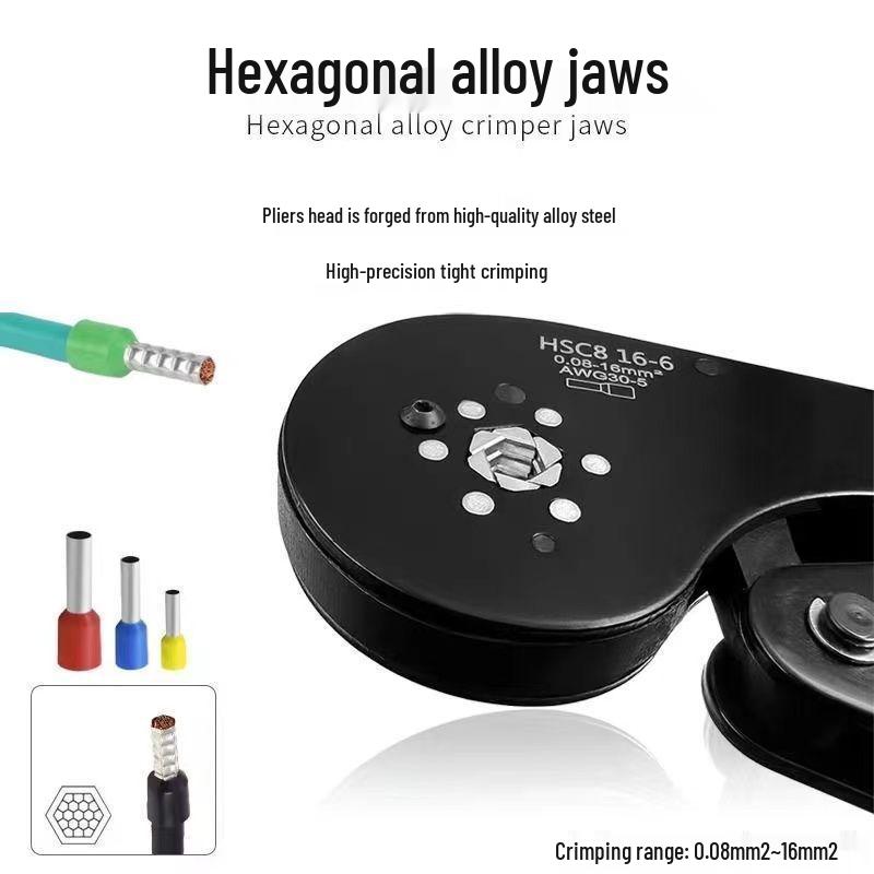 Изолированные клещи для обжима HSC8 с холодным прессованием для трубчатых и игольчатых проводов