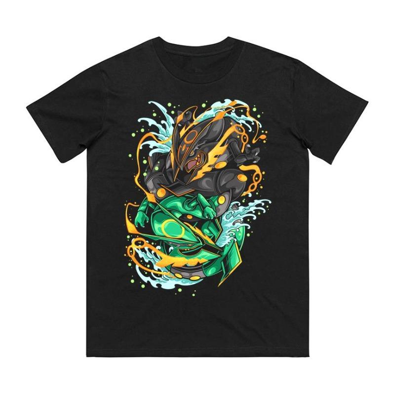 Rayquaza Printed Pure Cotton T-shirt for Men and Women Spring/Summer Collection Fashion Short Sleeved Shirt