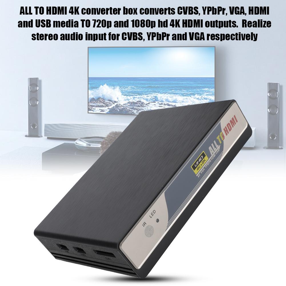 HDMI 4K Scaler Converter Box Поддержка PA NTSC SECAM Color Systems Выход 720P 1080P
