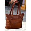 Handmade Women's Vintage Brown Goat Leather Shoulder Tote Shopper Purse Handbag