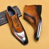 Leather Export Foreign Trade Men'S Boots Cowhide Polished Business Dress High-Top Leather Shoes British Short