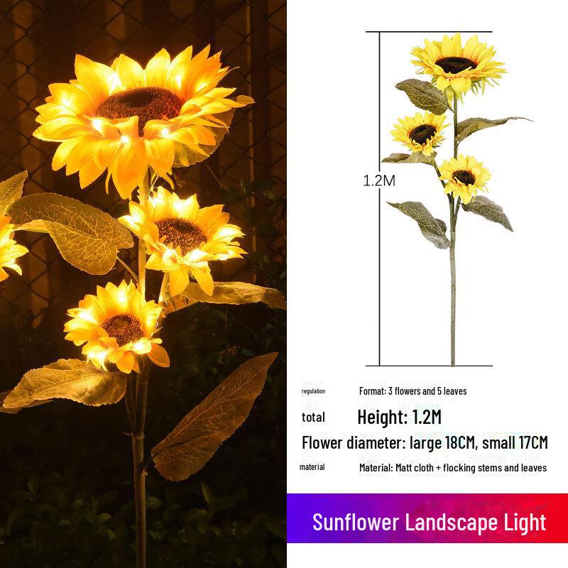Уличный водонепроницаемый светильник в виде подсолнуха для украшения сада, подключаемые гирлянды