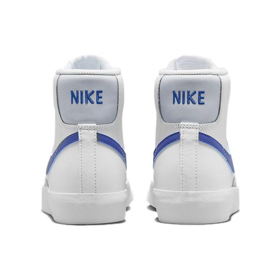Nike Blazer Mid 77 Slip Resistant Abrasion Resistant Mid top Skateboard Shoes White Blue Unisex DA4086-113