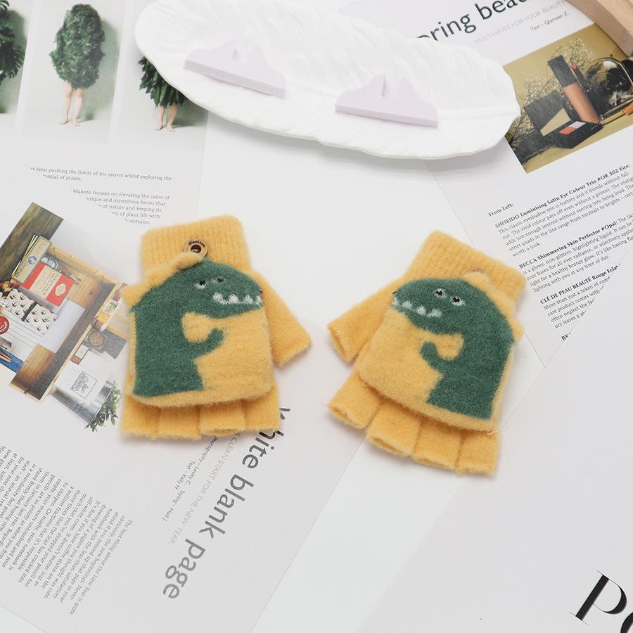 Kids' Winter Fingerless Flip-Top Writing Gloves – Warm Half-Finger Gloves for Boys & Girls