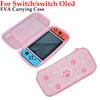 Для Nintendo Switch/Switch OLED розовый кошачий коготь защитная дорожная сумка с сетчатым карманом EVA милый жесткий чехол для переноски