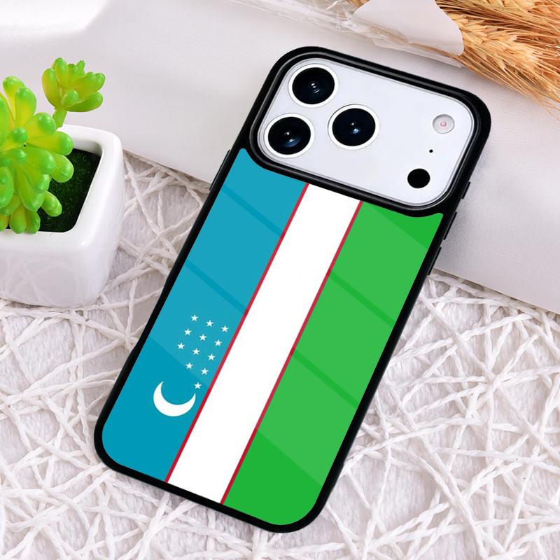 Узбекистан Флаг Герб Ударопрочный Чехол для Телефона для iPhone 17 Air 16e 15 11 12 14 13 Pro Max Чехол Coque