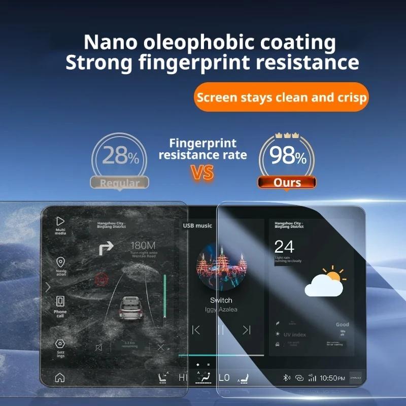 Для BYD Atto 2 Yuan UP Низкая комплектация EV 2025-2026 Защитная пленка для экрана LHD RHD10.1"+8.8" Закаленное стекло Пленка для навигации Аксессуар