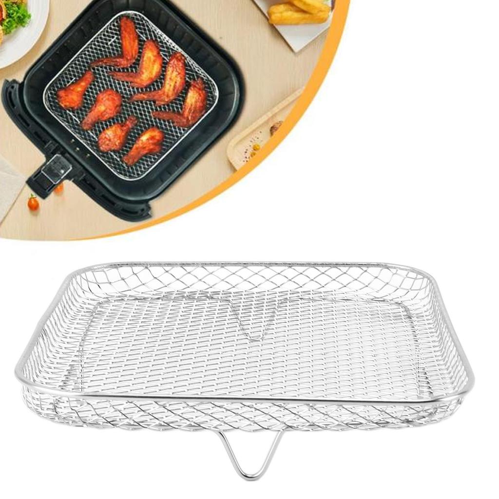 Стойка для фритюрницы-дегидратора, термостойкая стойка для фритюрницы, многофункциональная, из нержавеющей стали 304, конструкция с равномерной сеткой для 8-дюймовых фритюрниц