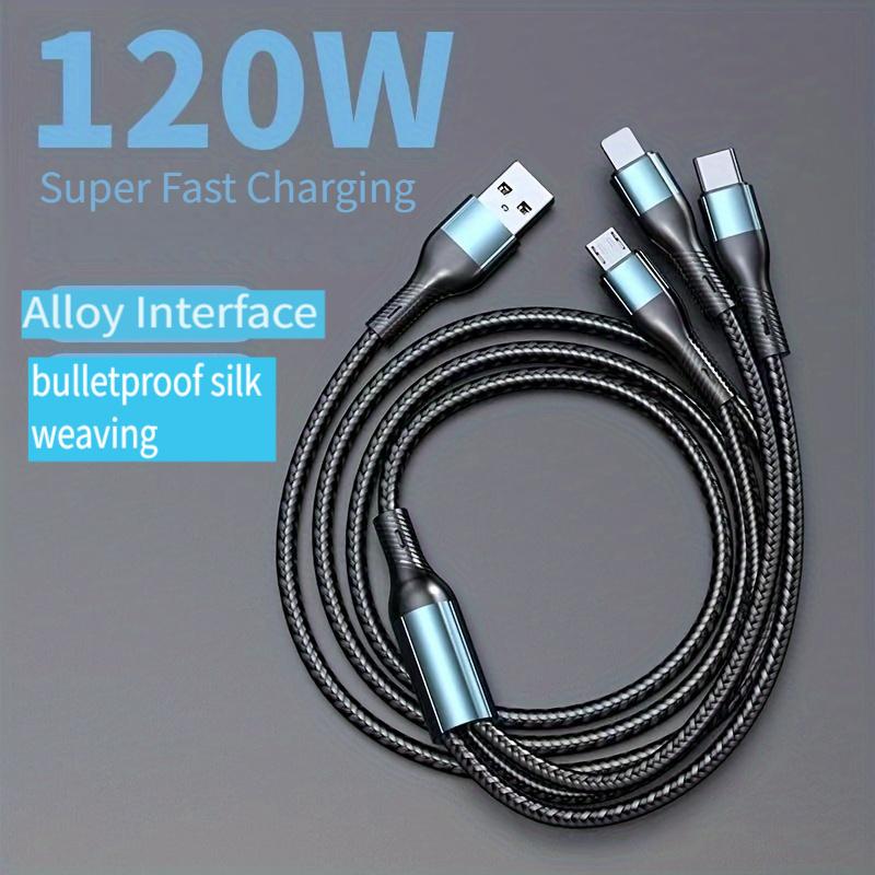 Digital Cables Multi-Charging 3-in-1 Cables Superior Durability, Type C Fast Charging