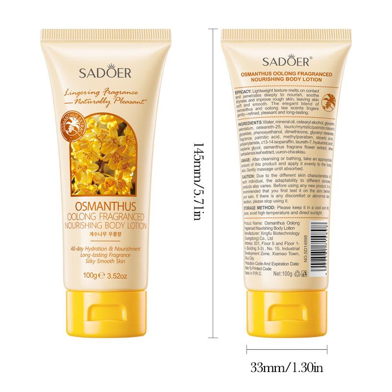 Osmanthus Oolong Body Lotion Moisturizing Nourishing Body Cream Long Lasting Fragrance Hydrating Skin Care 100g